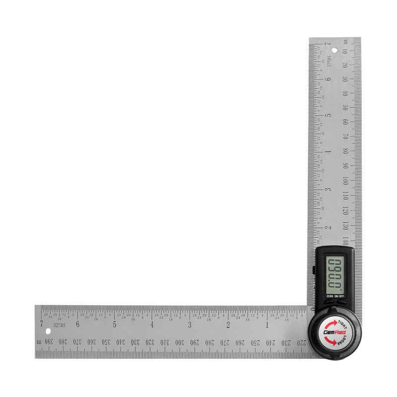 GemRed 82305 Digital Angle Finder GemRed Protractor Stainless steel 7inch 200mm (Black Button) - Image 1